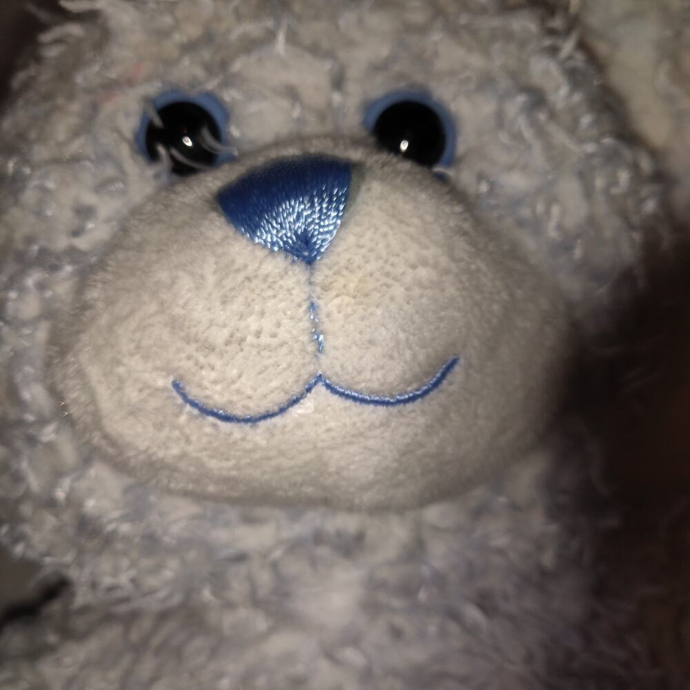 Build A Bear Blue Curly Teddy Bear Plush Stuffed Animal RETIRED Powder Blue 16" - Picture 5 of 16